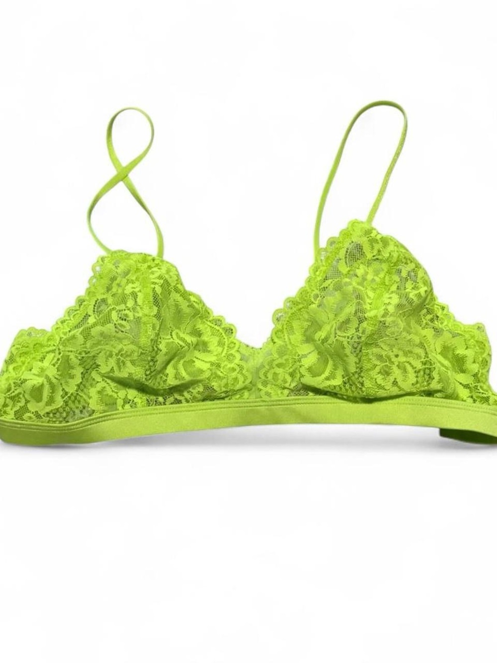 Savage x Fenty Lime Green Lace Triangle Bralette